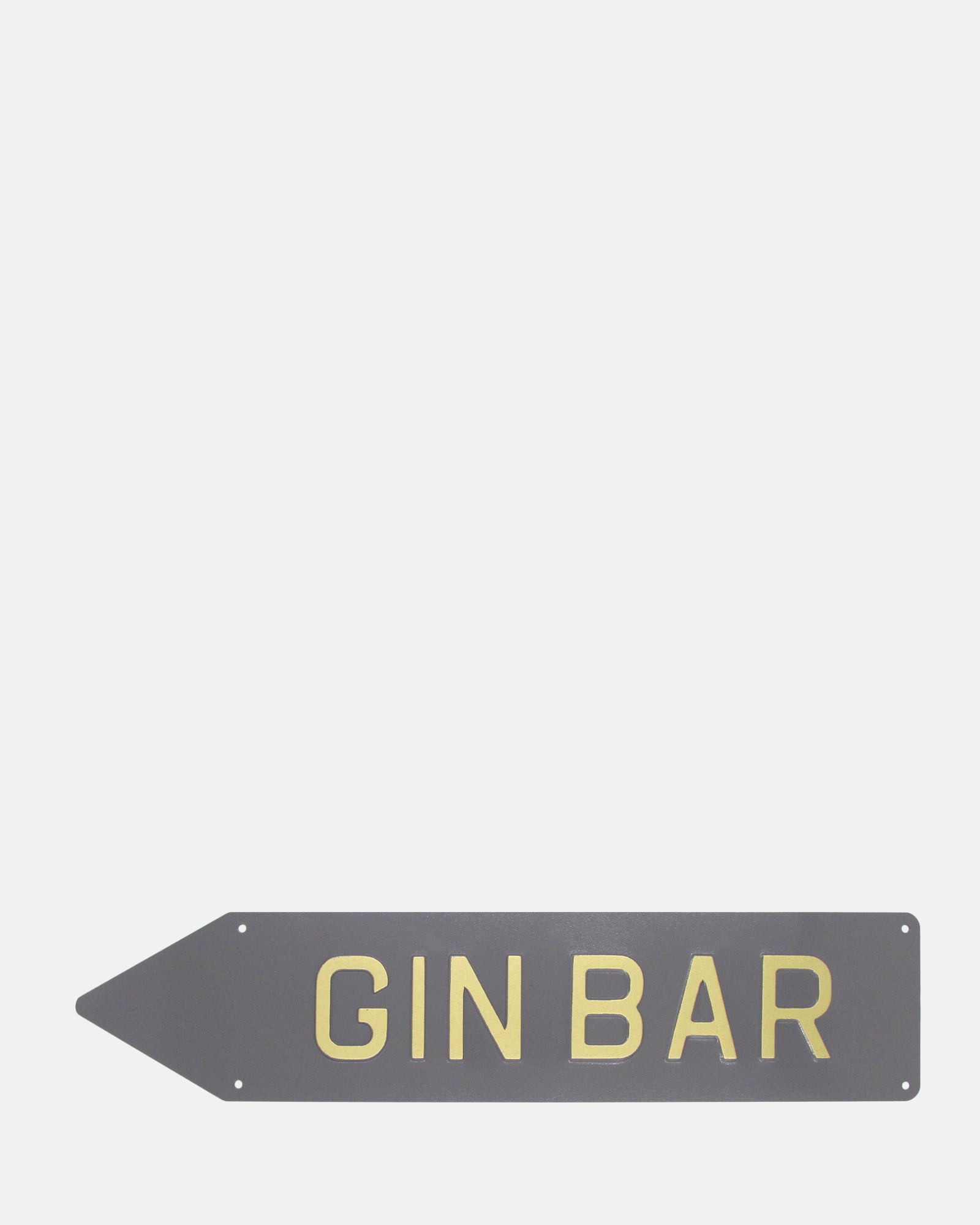 Gin Bar Arrow Enamel Sign - Grey - BRIT LOCKER
