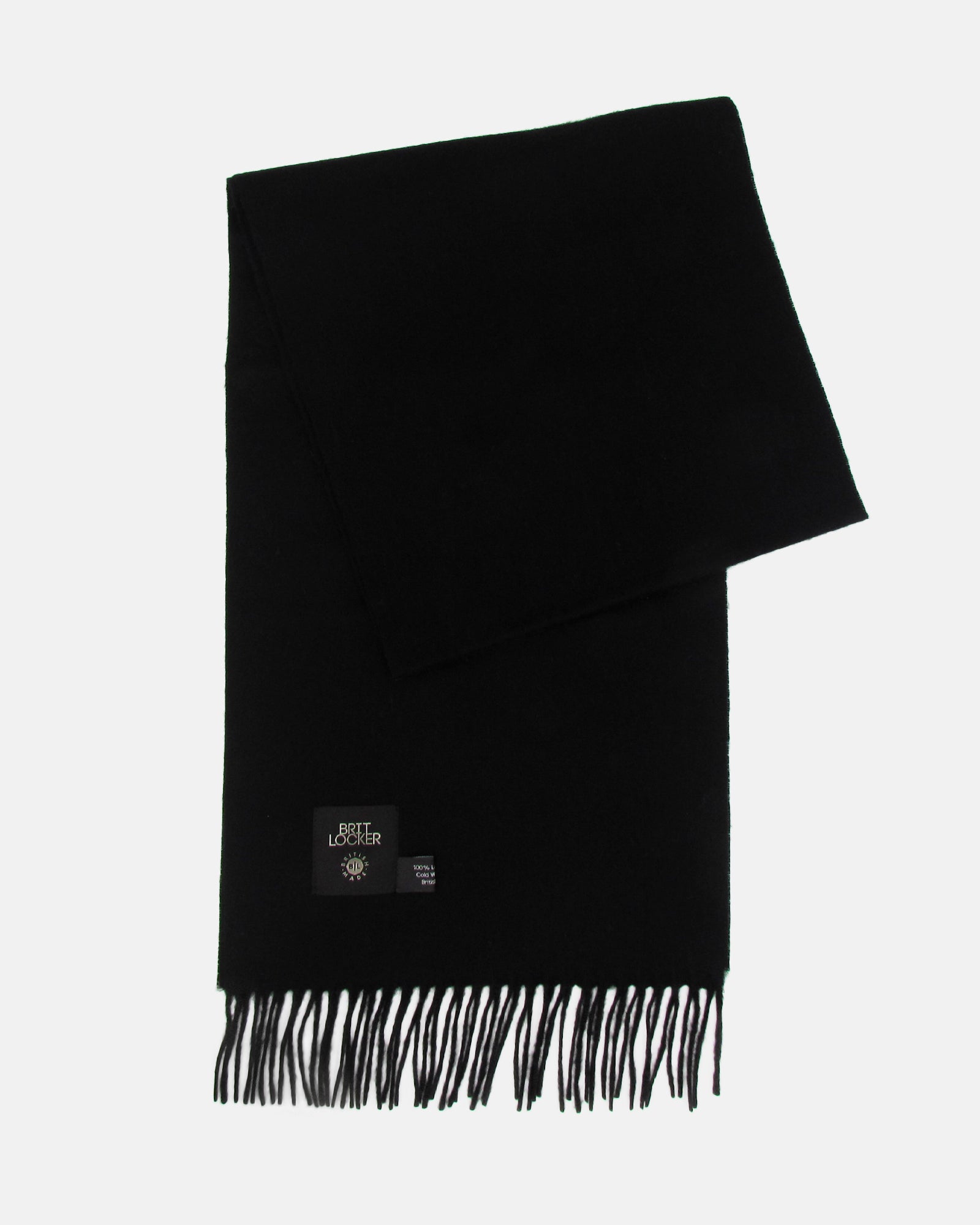 Lambswool Scarf - Black - BRIT LOCKER