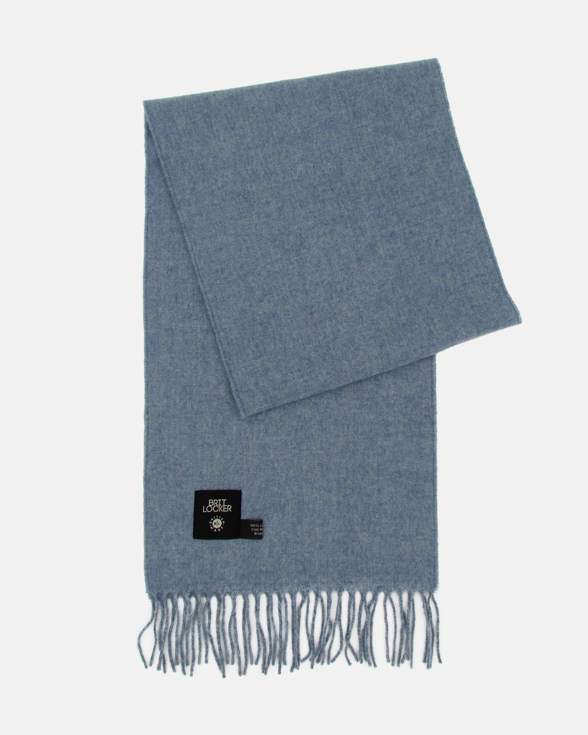 Lambswool Scarf - Stone Blue - BRIT LOCKER