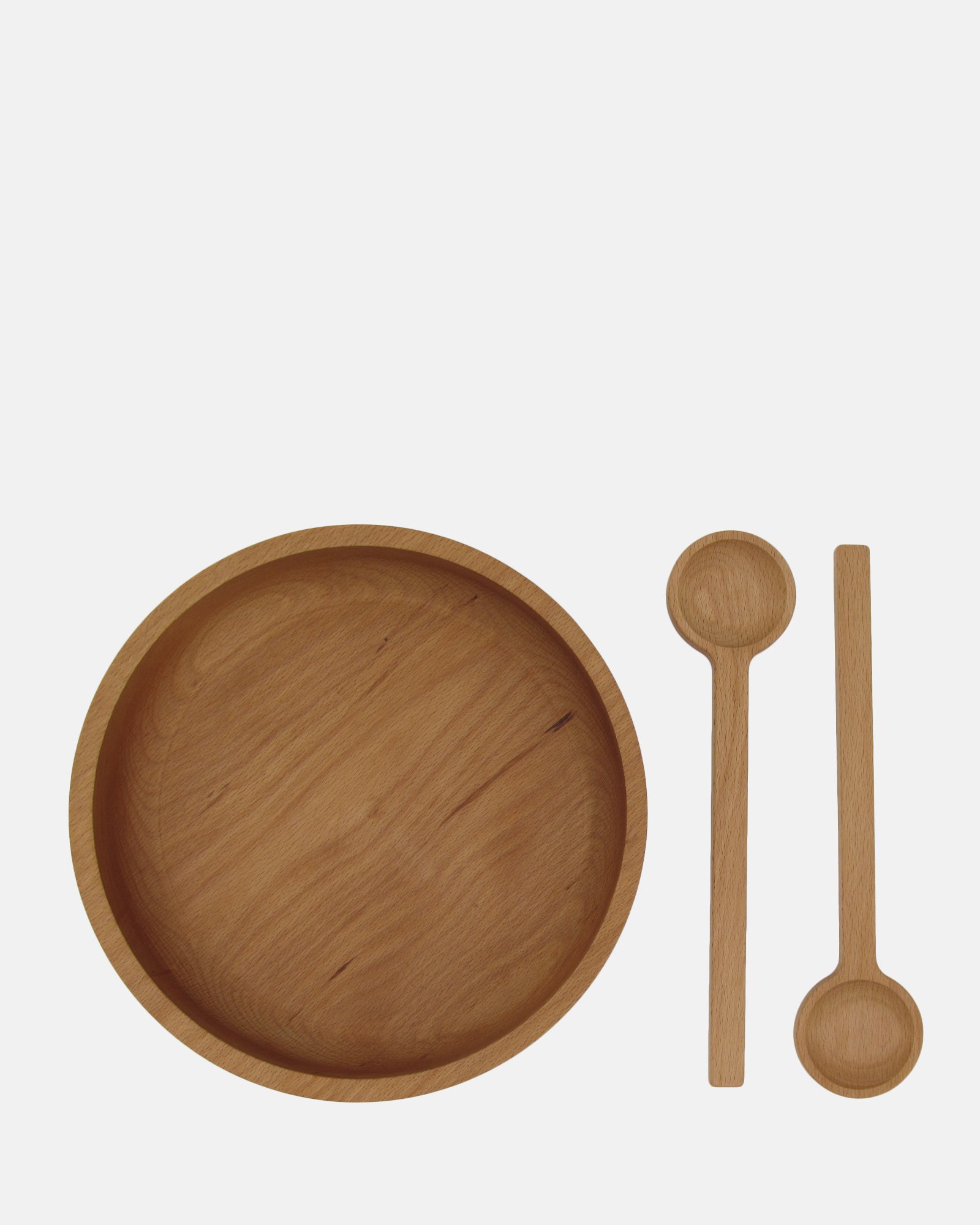 Large Wooden Salad Bowl with 2 Serving Spoons - BRIT LOCKER