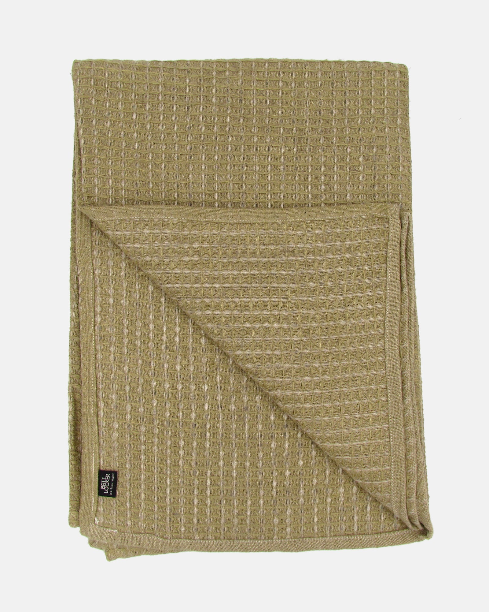 Linen Waffle Bath Towel - Sand - BRIT LOCKER