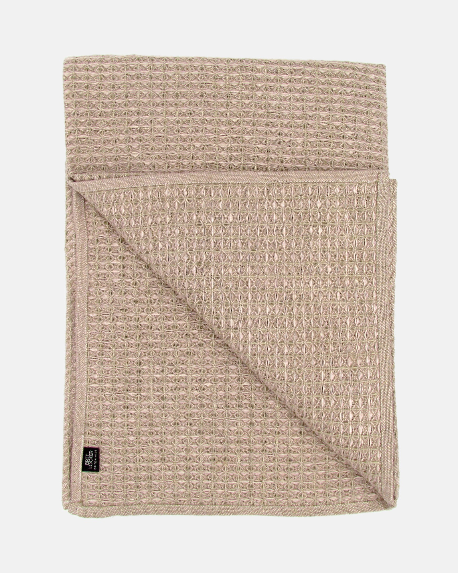 Linen Waffle Bath Towel - Silver Rose - BRIT LOCKER