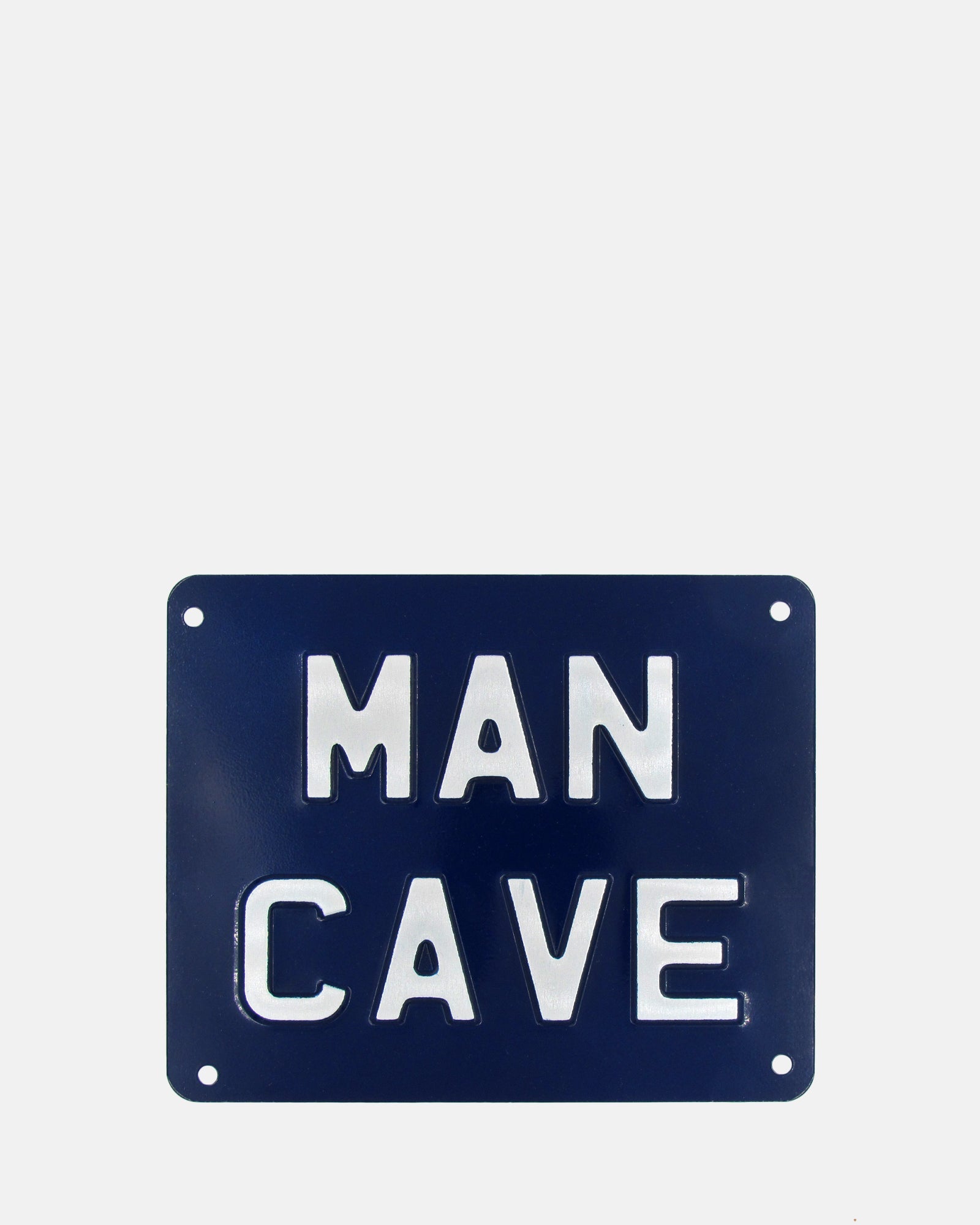 Man Cave Enamel Sign - Navy Blue - BRIT LOCKER