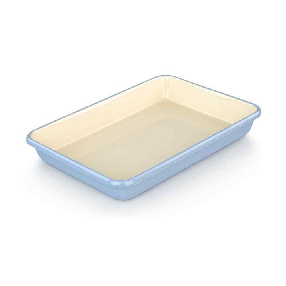 Medium Enamelled Roaster Blue &amp; Ivory