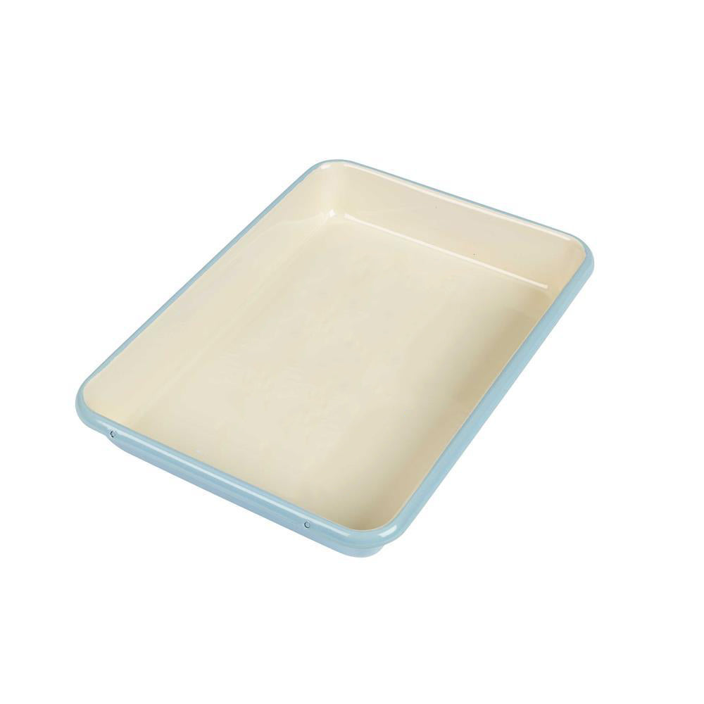 Medium Enamelled Roaster Blue &amp; Ivory