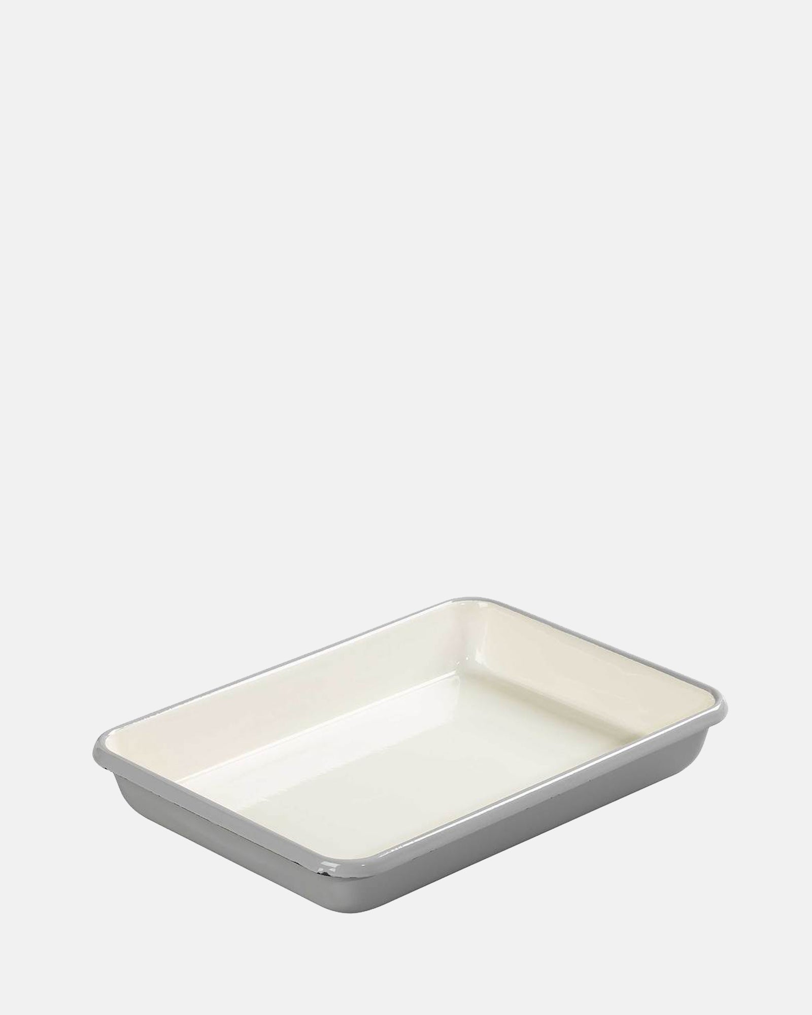 Medium Enamelled Roaster Cool Grey & Ivory - BRIT LOCKER