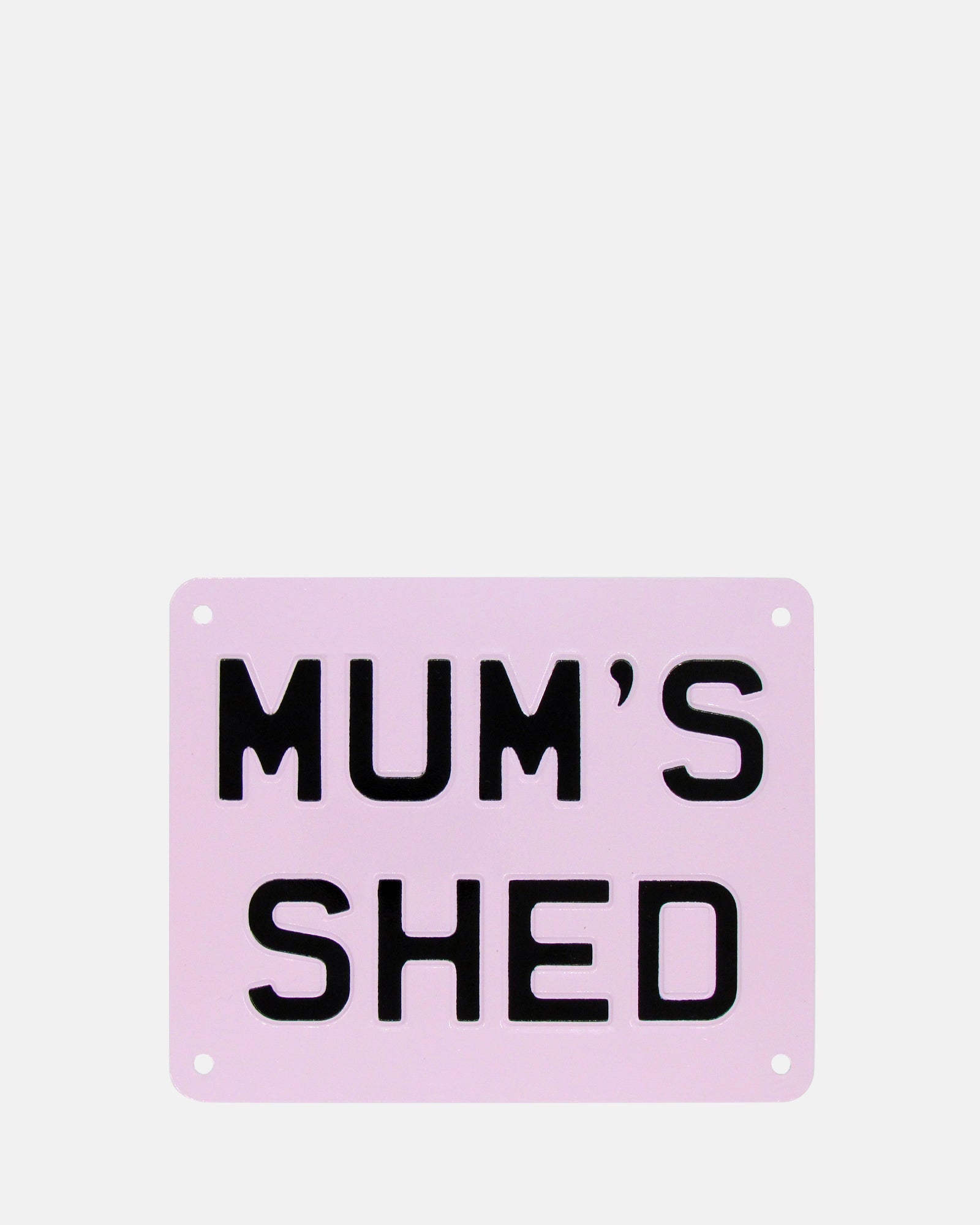 MUM'S SHED Enamel Sign - Lilac - BRIT LOCKER