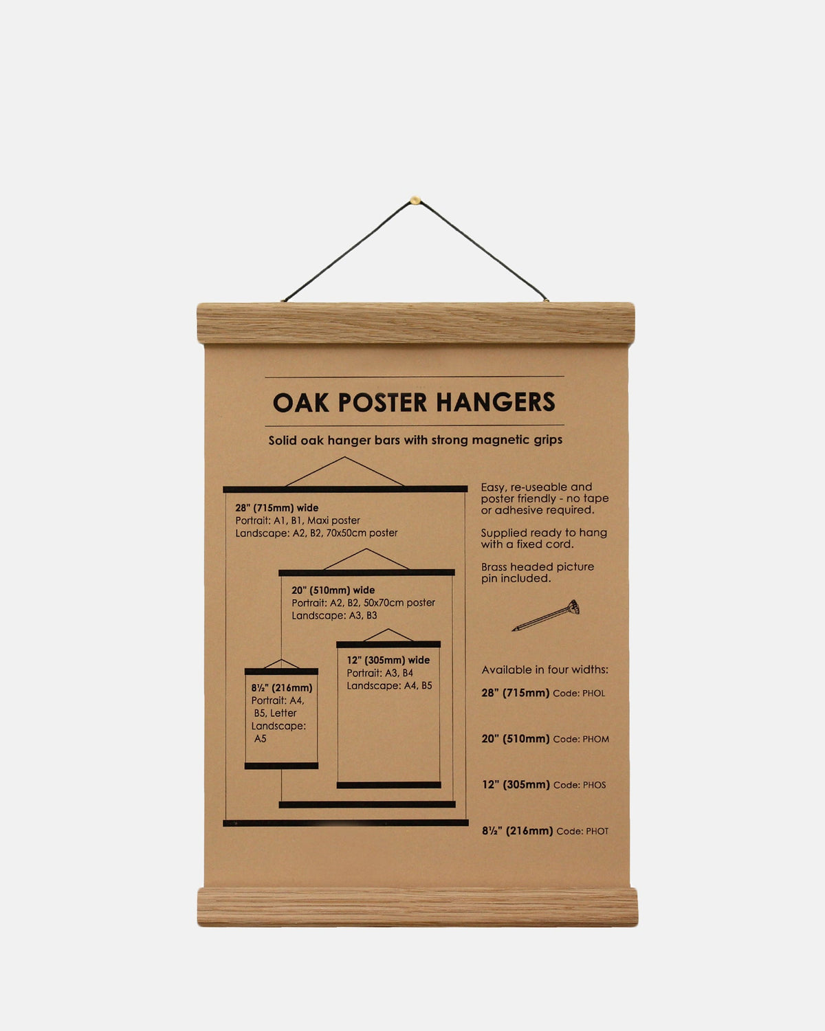 Oak Poster Hanger - BRIT LOCKER