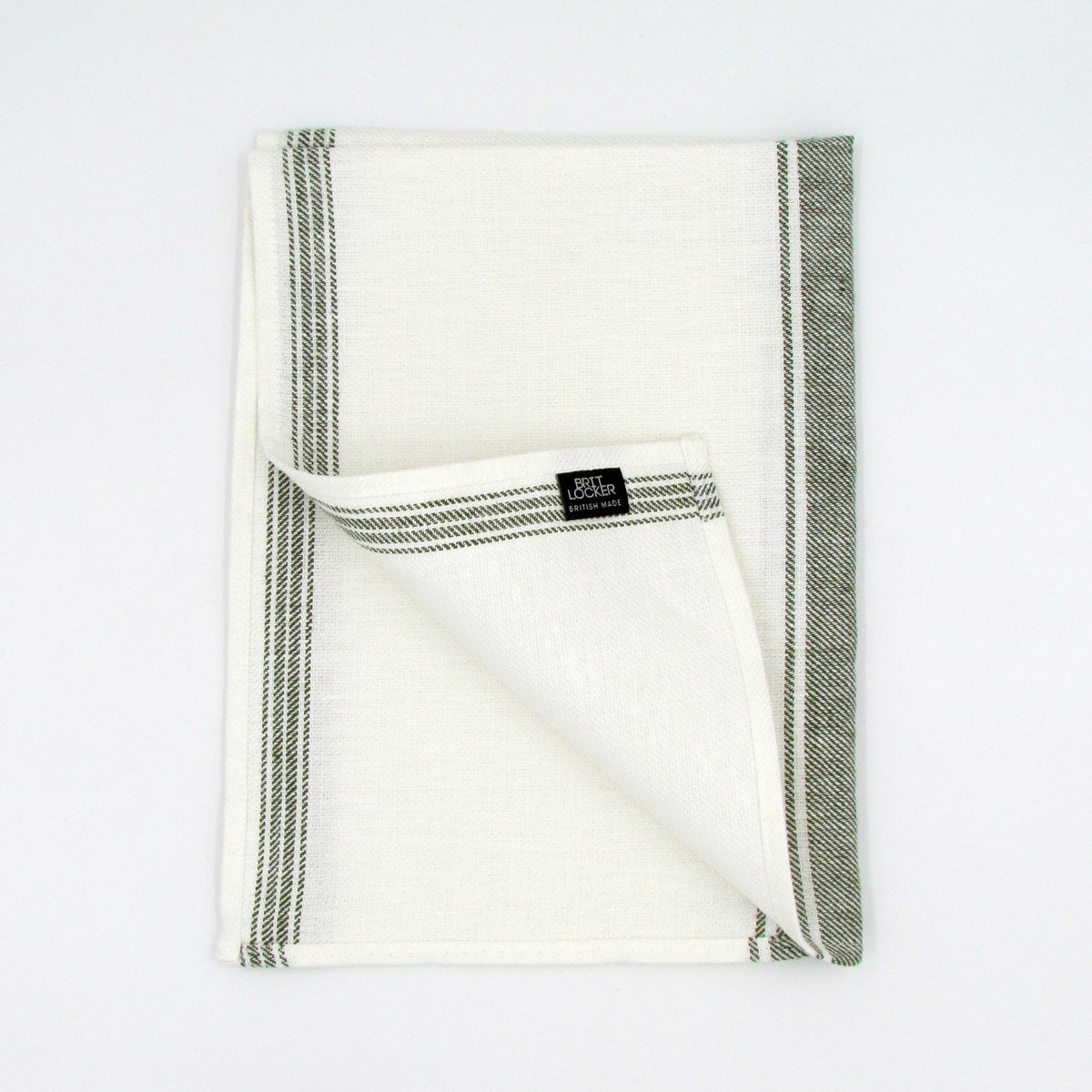Olive Twill 100% Linen Tea Towel - BRIT LOCKER