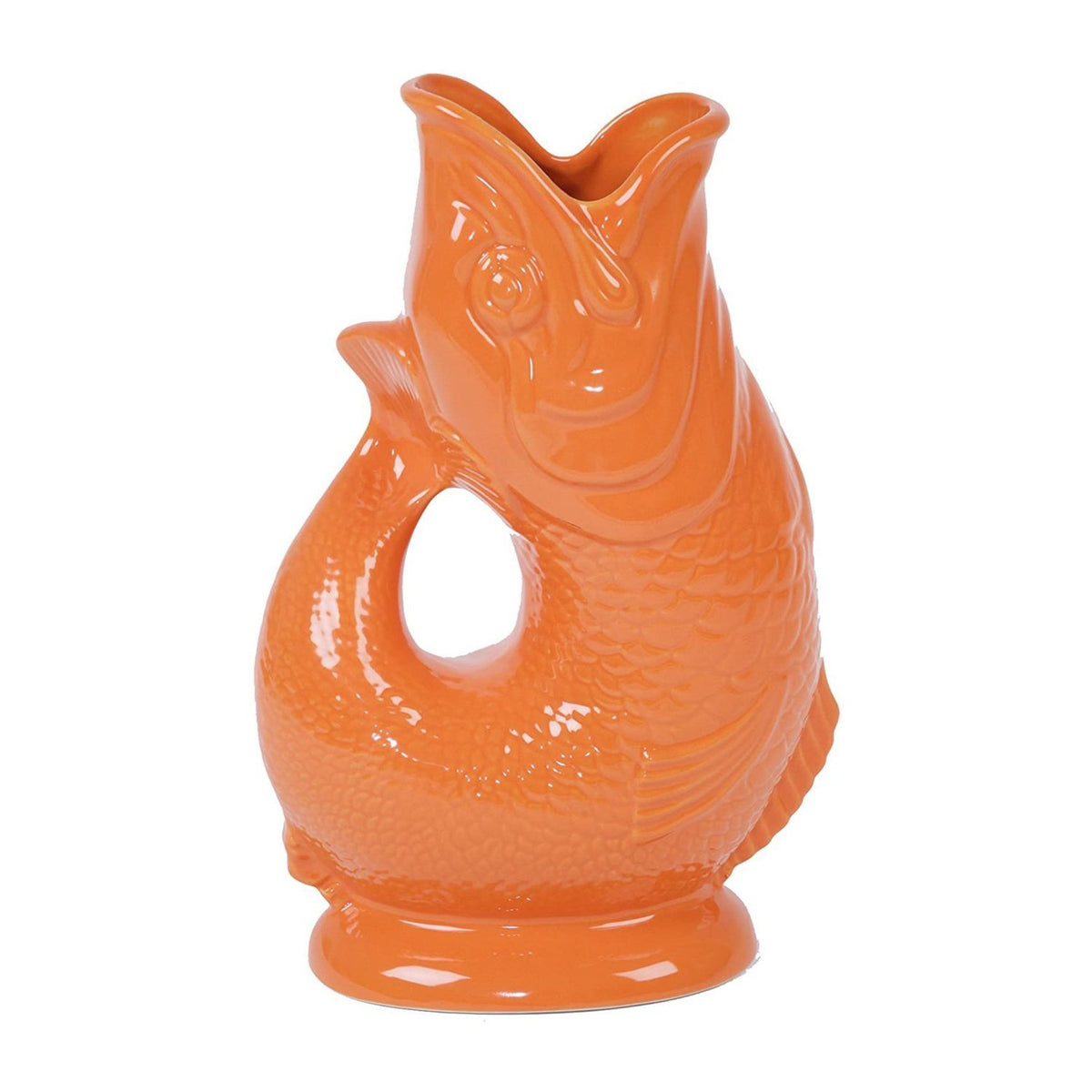 Orange Ceramic Gluggle Jug - Extra Large