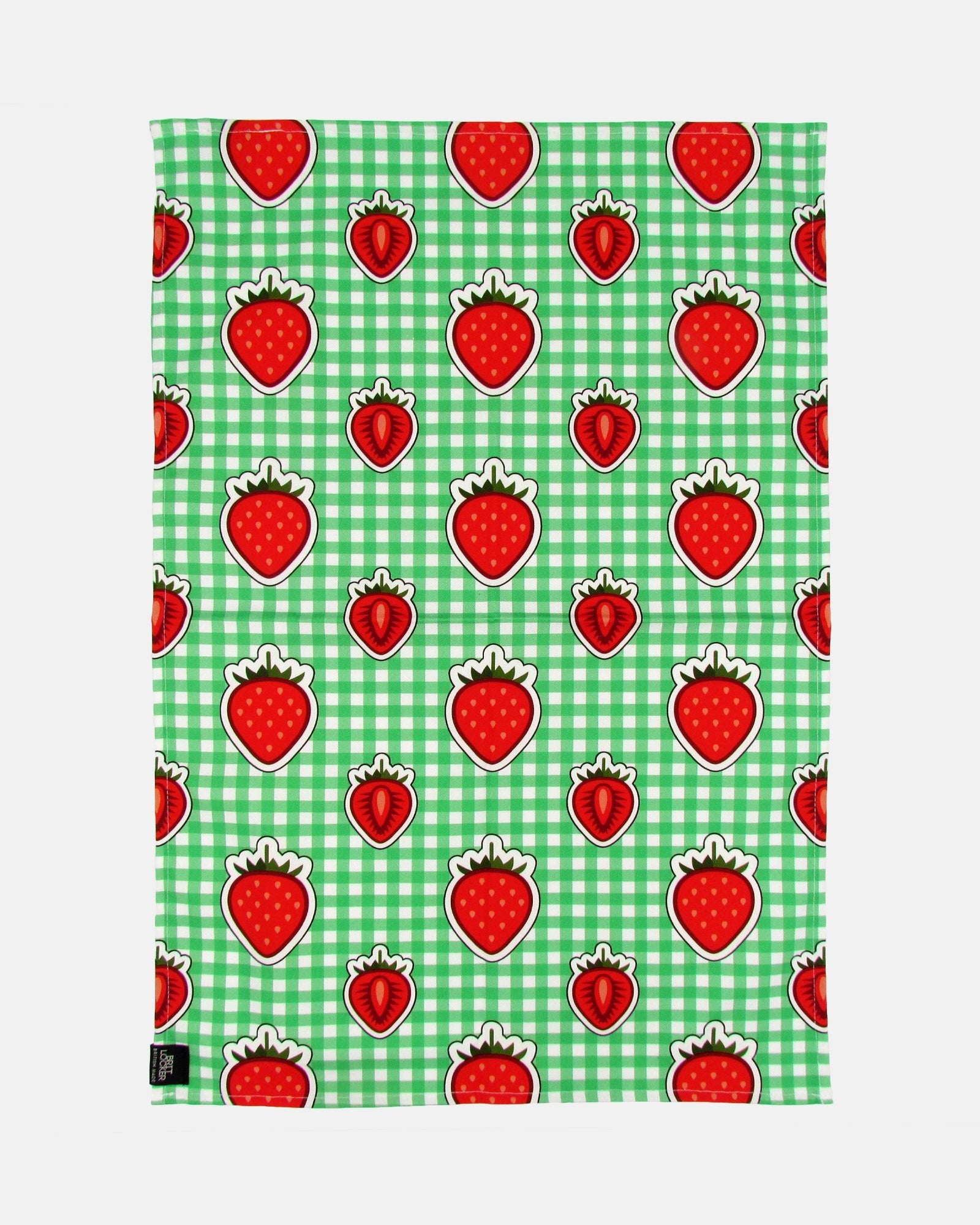 Organic Cotton Tea Towel - Strawberries - BRIT LOCKER