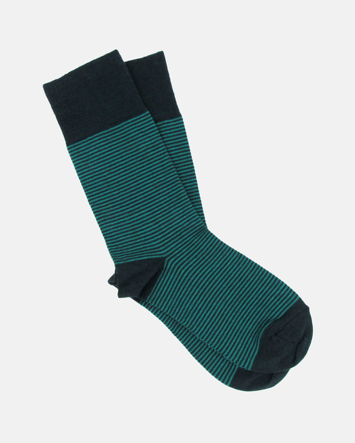 Pencil Stripe Wool Socks - Bottle Green/Arsenic - BRIT LOCKER