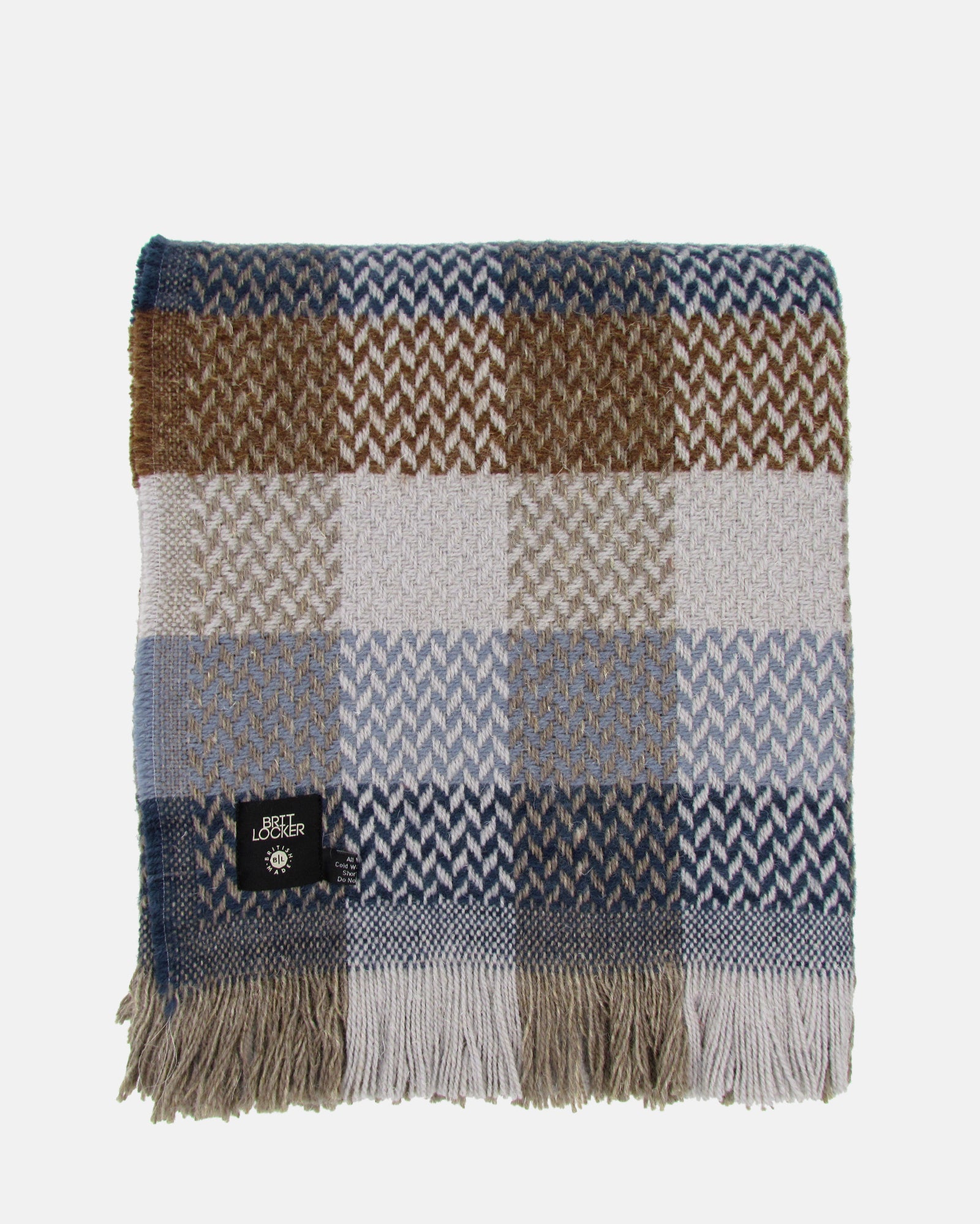 Recycled wool Celtic Weave Check Throw - BRIT LOCKER
