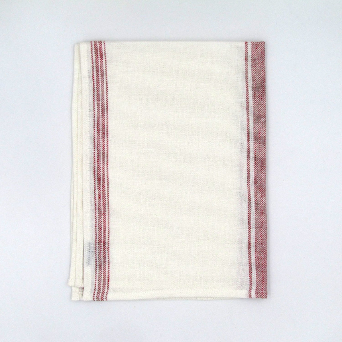 Red Twill 100% Linen Tea Towel - BRIT LOCKER