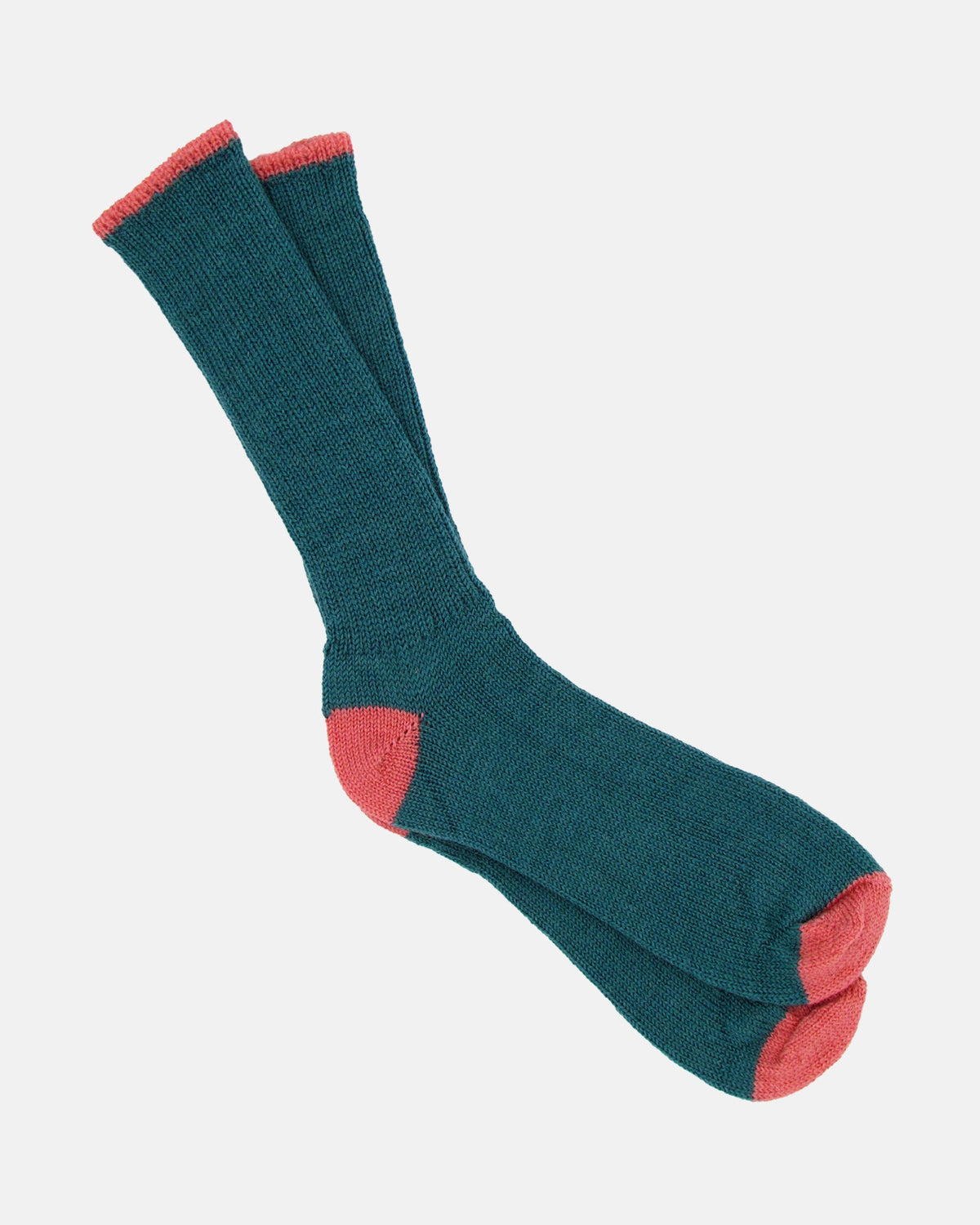 Soft Wool Socks - Aqua/Salmon - BRIT LOCKER