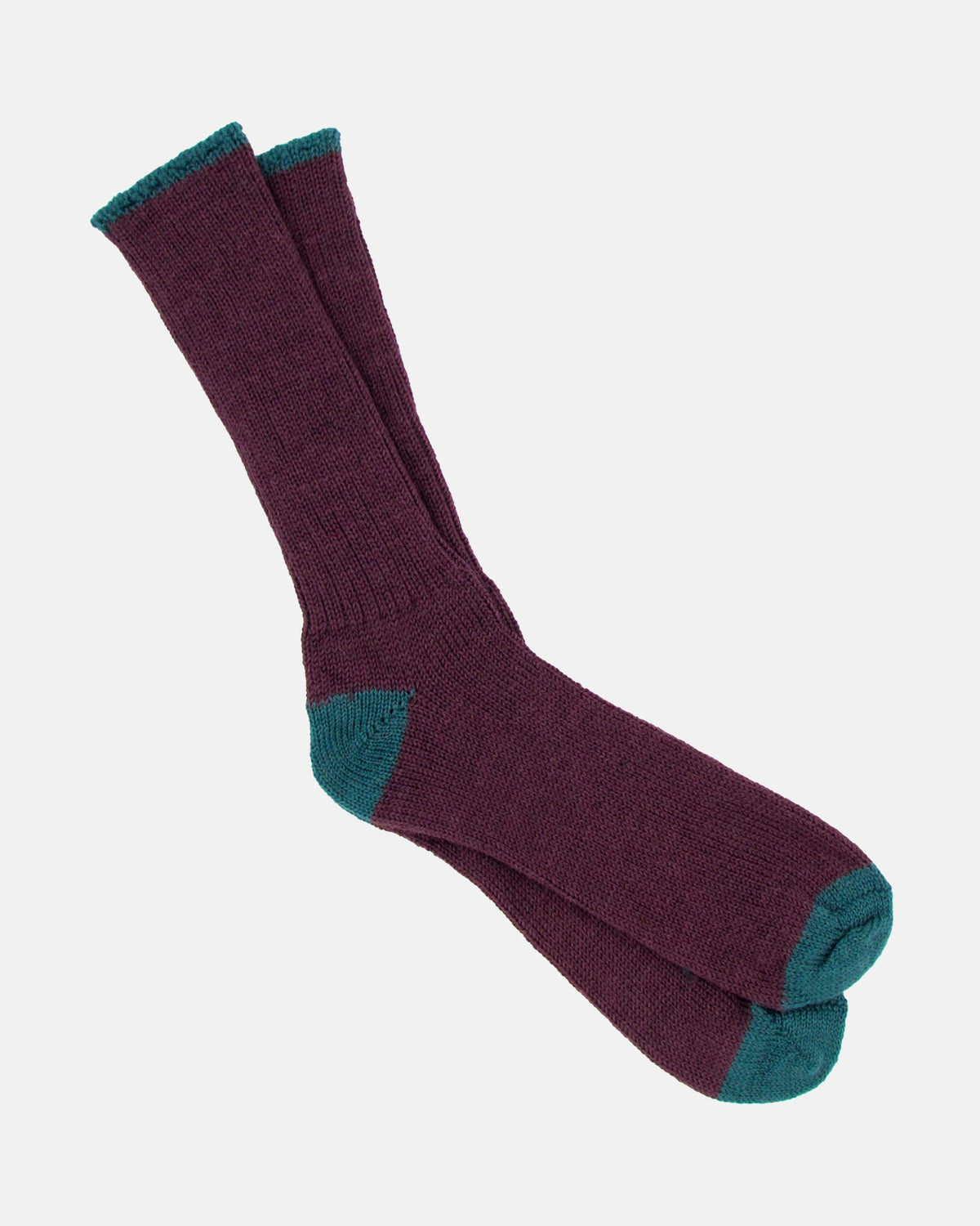 Soft Wool Socks - Aubergine/Aqua - BRIT LOCKER
