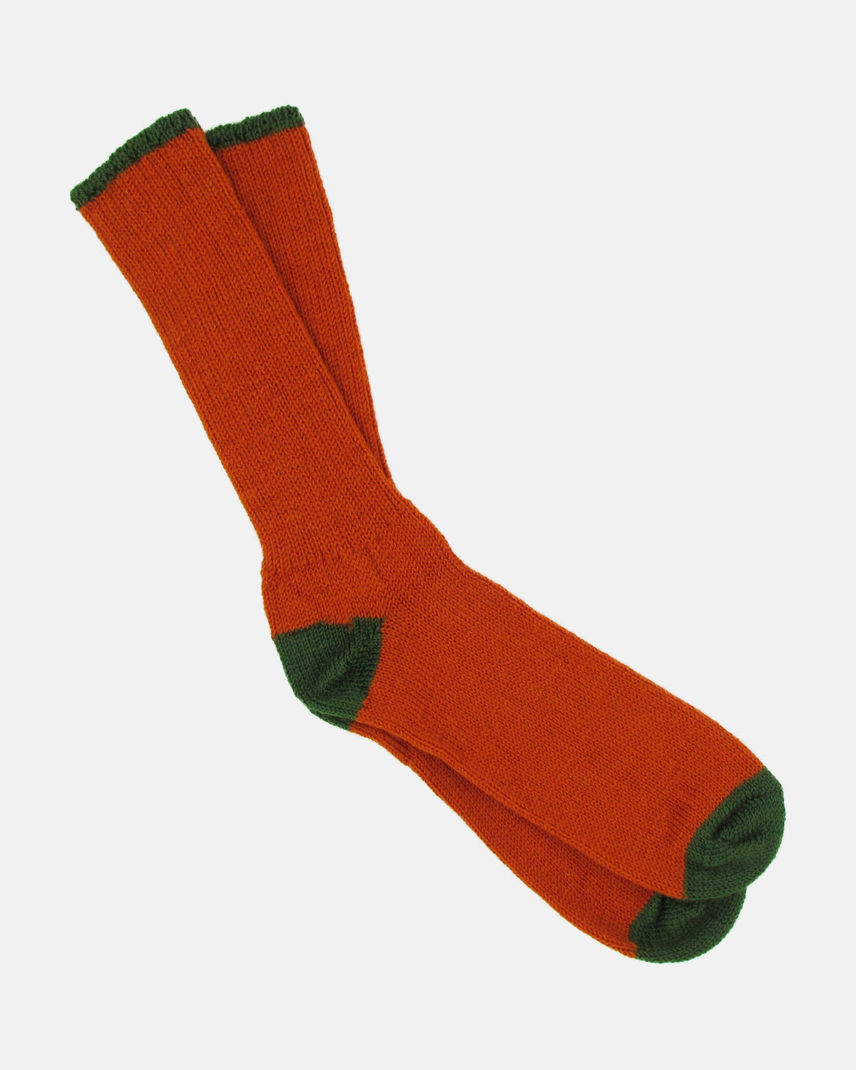 Soft Wool Socks - Orange/Ivy - BRIT LOCKER