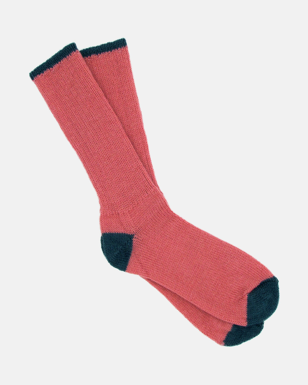 Soft Wool Socks - Salmon/Indigo - BRIT LOCKER