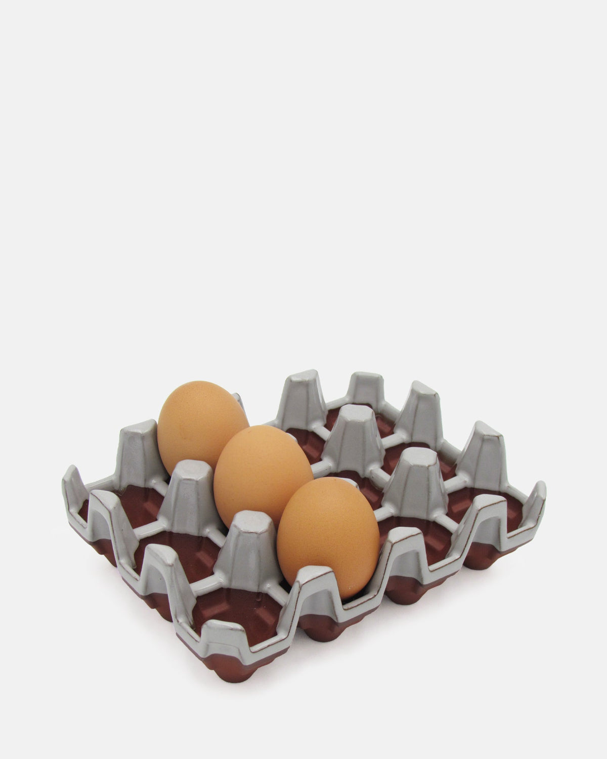 Terracotta 12 egg holder - Grey Glaze - BRIT LOCKER