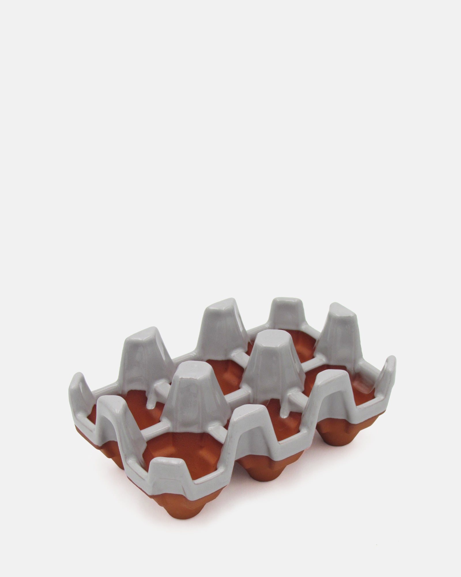 Terracotta 6 egg holder - Grey Glaze - BRIT LOCKER