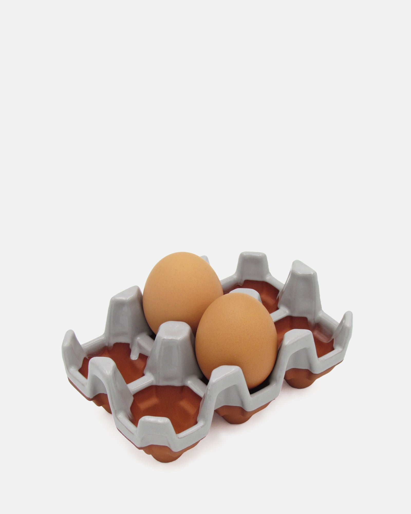 Terracotta 6 egg holder - Grey Glaze - BRIT LOCKER