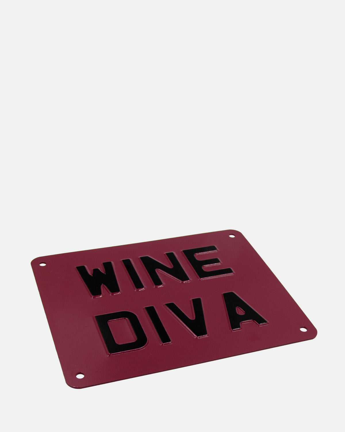 Wine Diva Enamel Sign - Plum - BRIT LOCKER